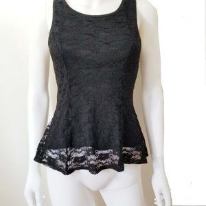 Black Back Bow Lace Top